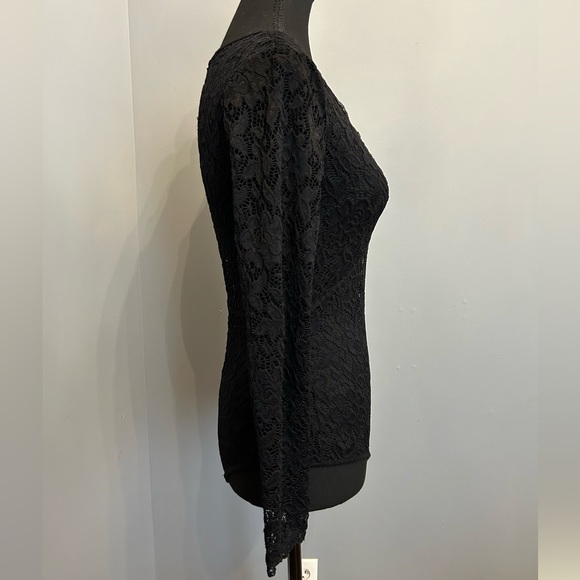 ANGL Sheer Black Lace Bodysuit, size S - Picture 3 of 6
